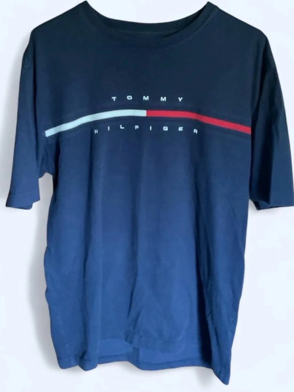 Tommy Hilfiger Navy Blue Chest Stripe Graphic T-Shirt
